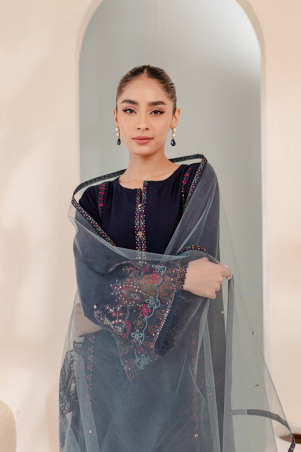 Couture 3Pc - Embroidered Karandi Dress - BATIK