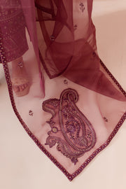 Mauve Oas 3Pc - Embroidered Cambric Dress - BATIK