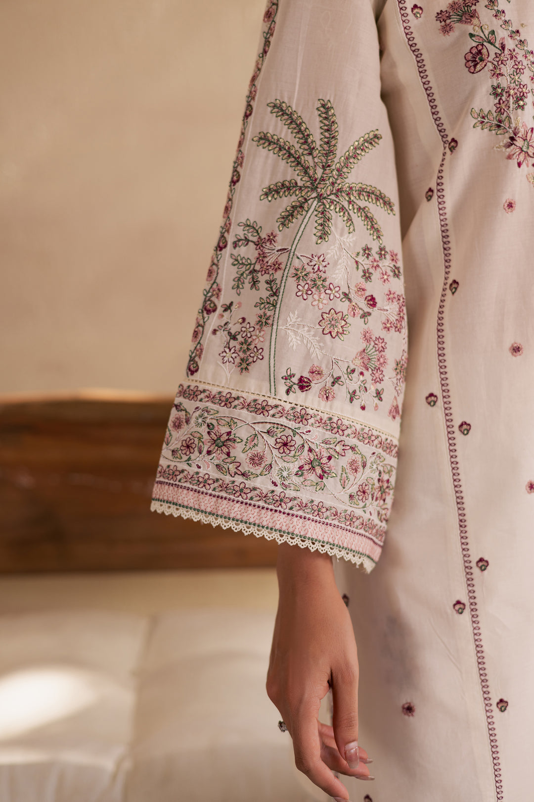 Flynn 3Pc - Embroidered Solid Dress - BATIK