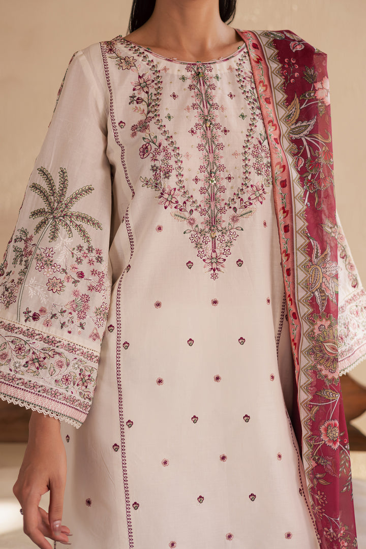Flynn 3Pc - Embroidered Solid Dress - BATIK