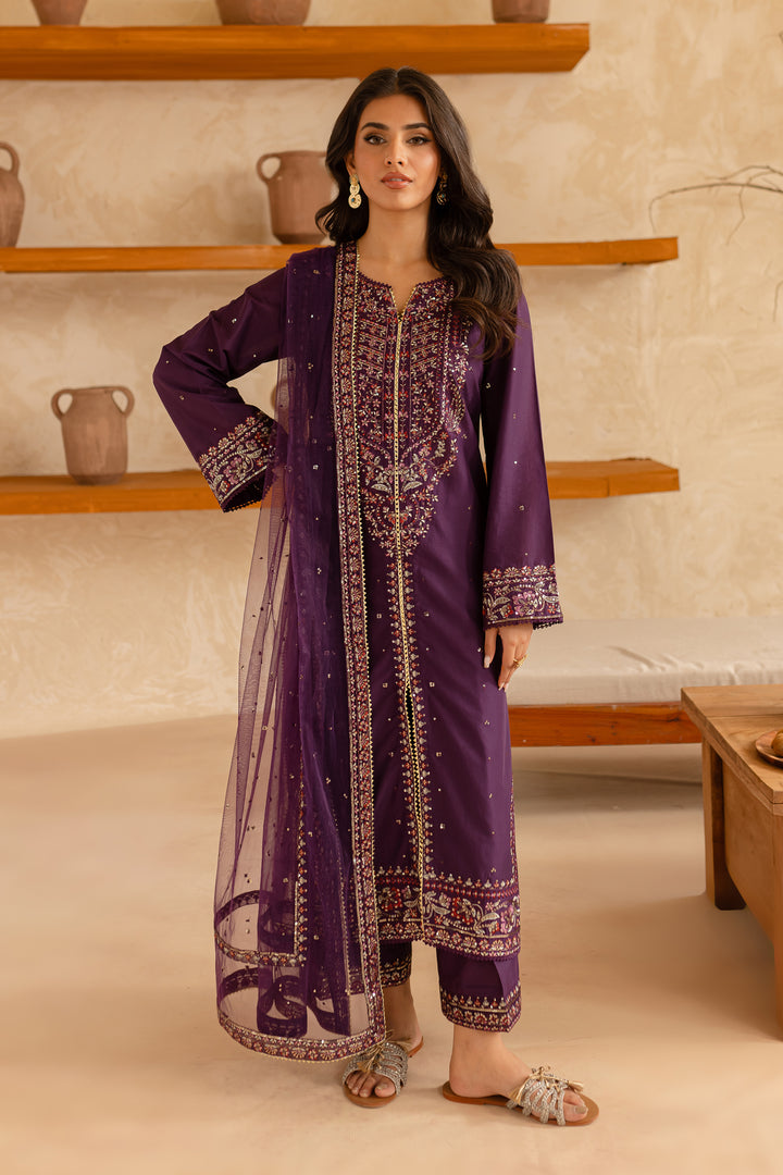 Cyelin 3Pc - Embroidered Lawn Dress