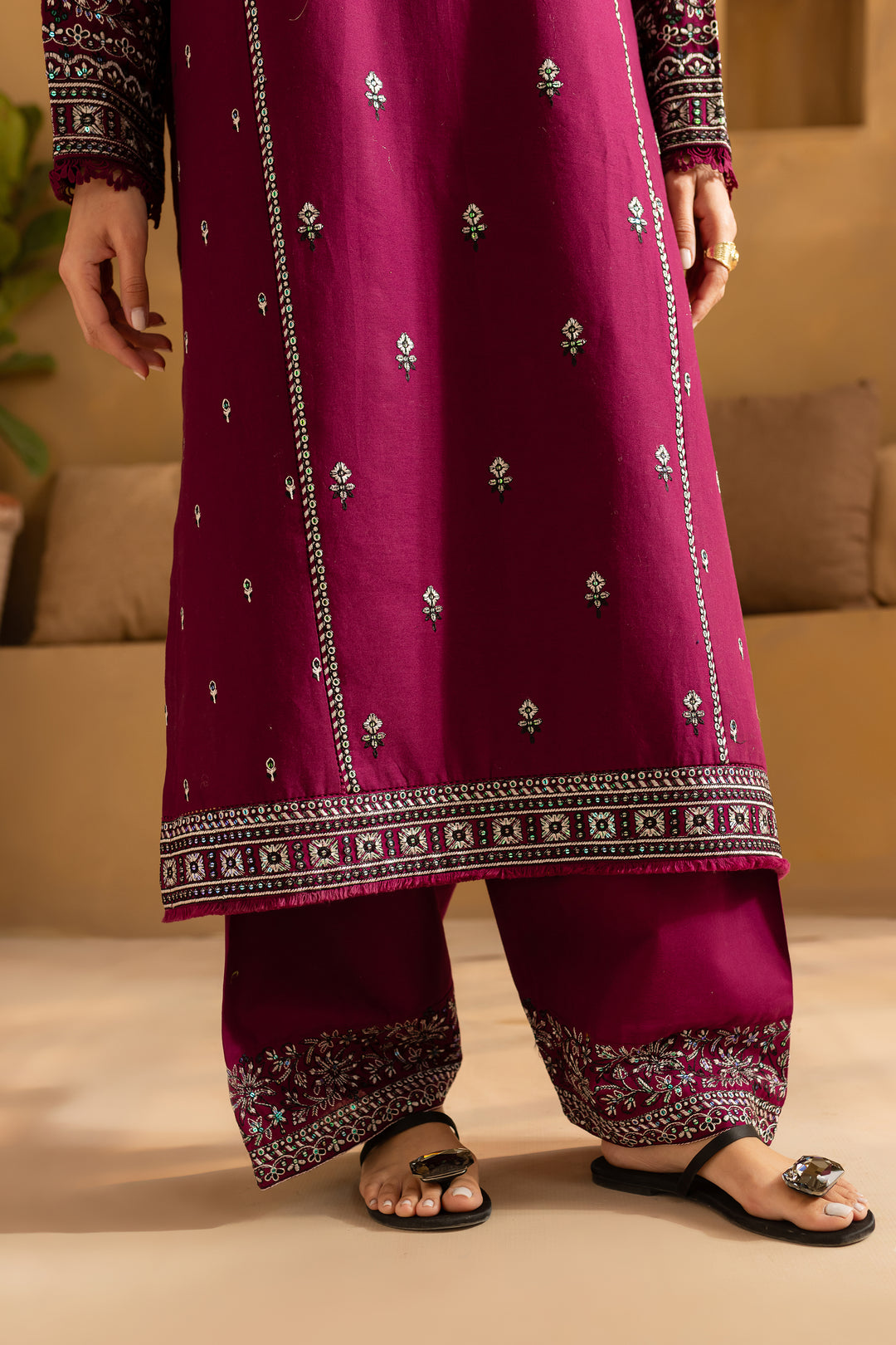 Mahay 2Pc- Embroidered Khaddar Dress - BATIK