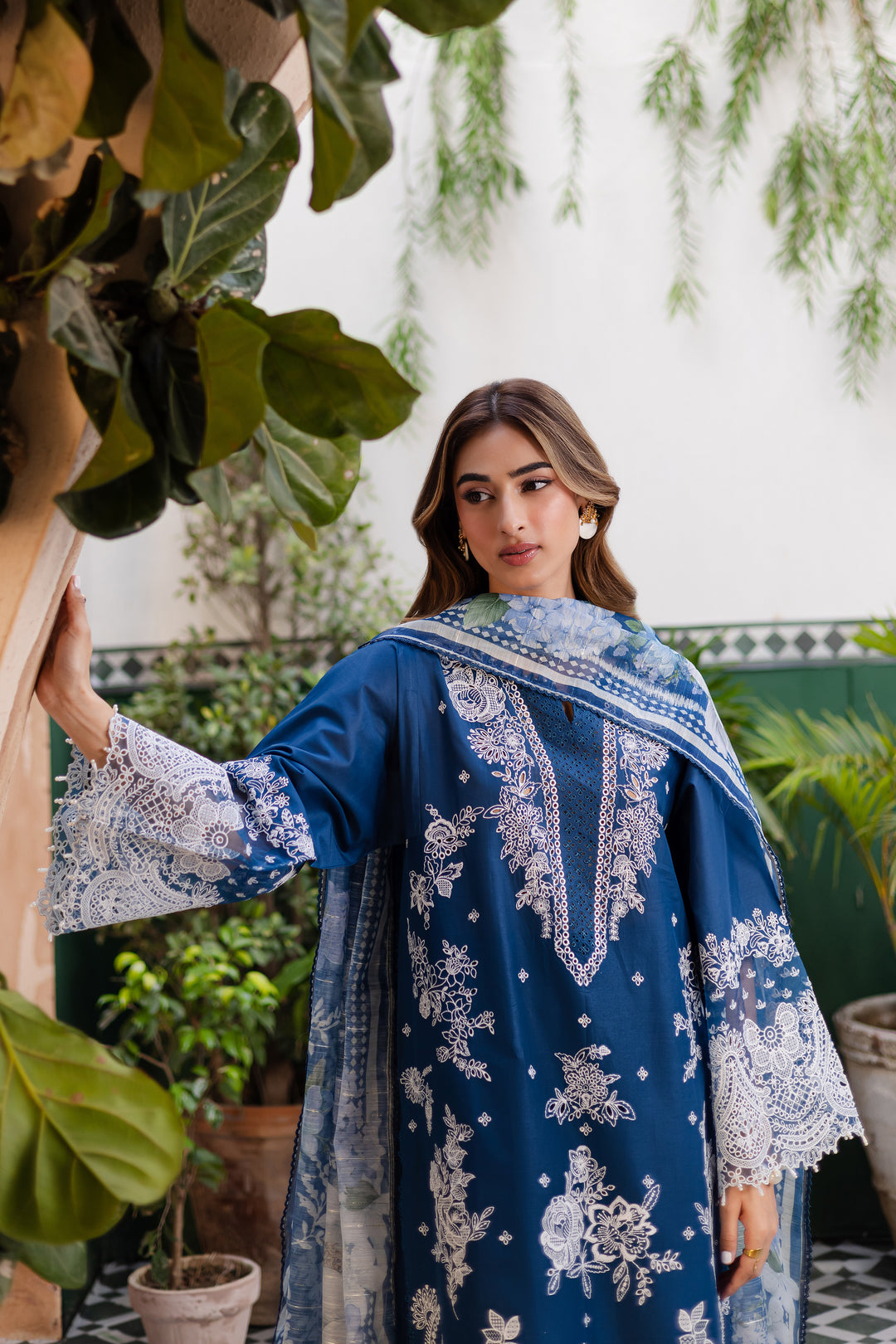 Smokey Blue 3Pc - Festive Eid Pret