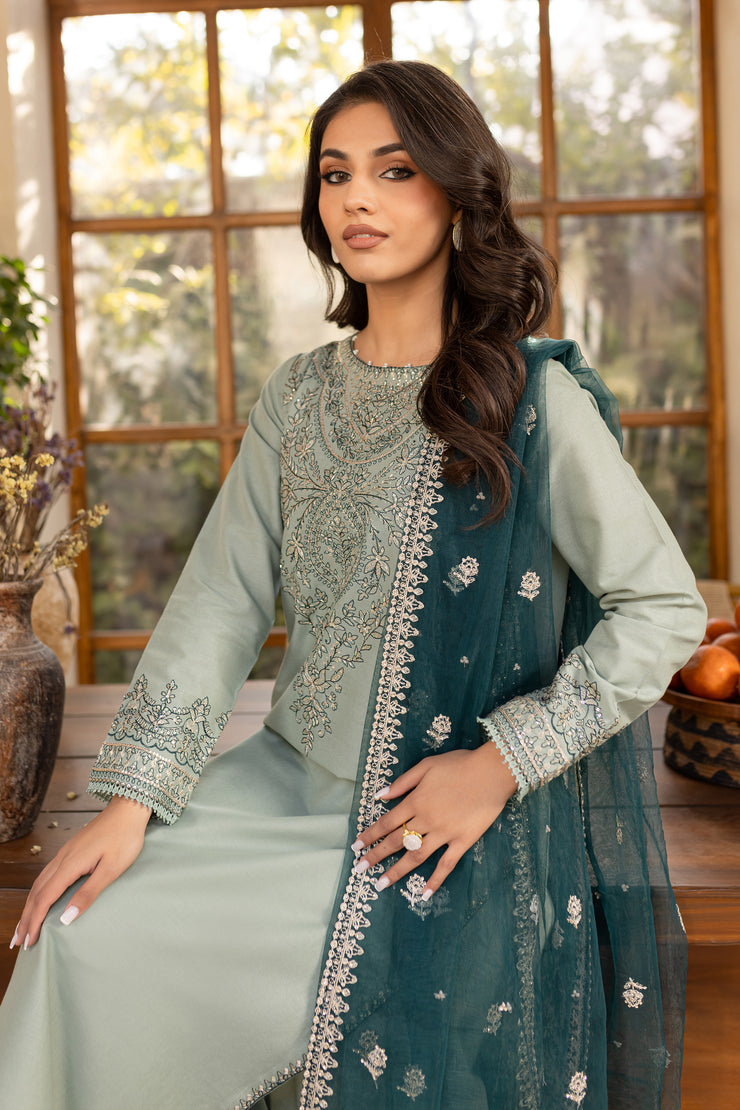 Sea Sand 3Pc - Embroidered Khaddar Dress