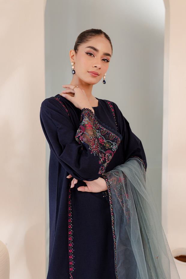 Couture 3Pc - Embroidered Karandi Dress - BATIK