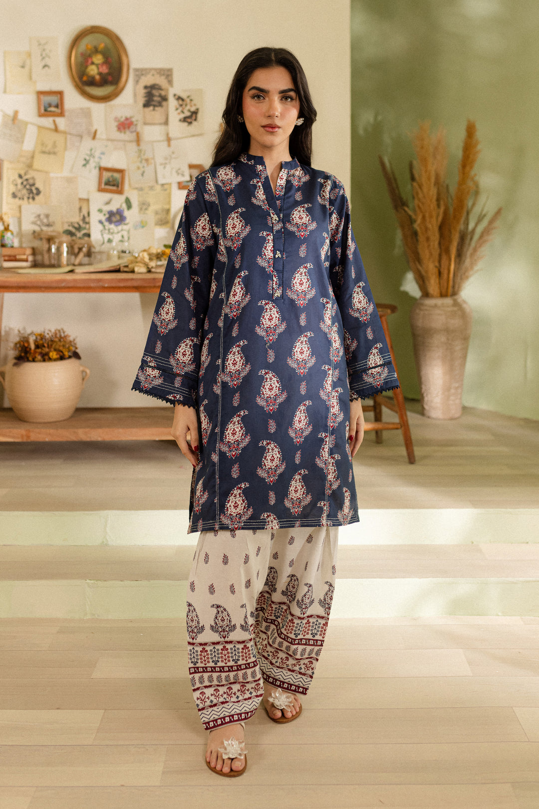 Apsara 2Pc - Printed Khaddar Dress - BATIK