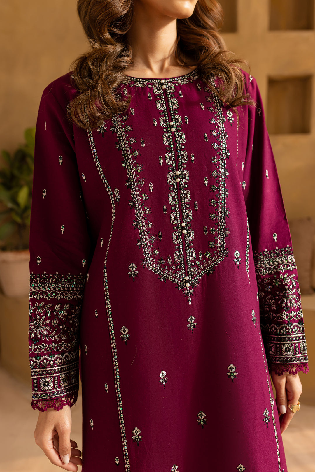 Mahay 2Pc- Embroidered Khaddar Dress - BATIK