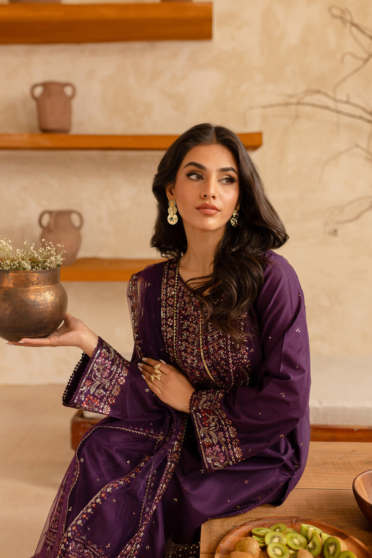 Cyelin 3Pc - Embroidered Lawn Dress