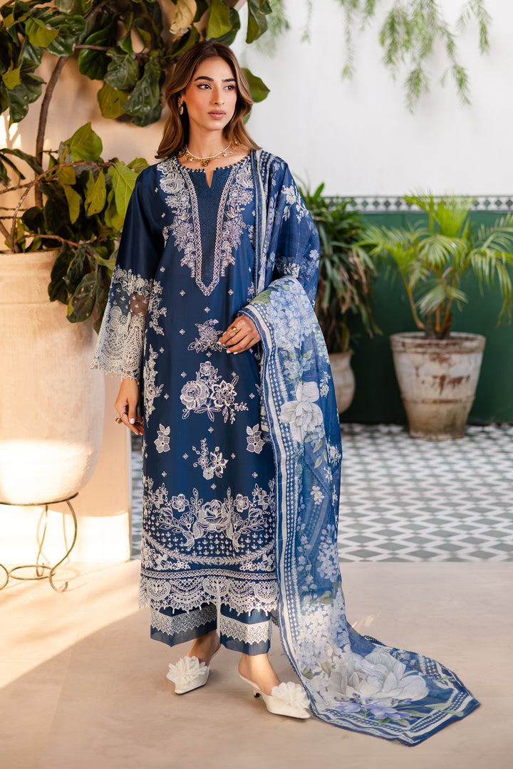 Smokey Blue 3Pc - Festive Eid Pret