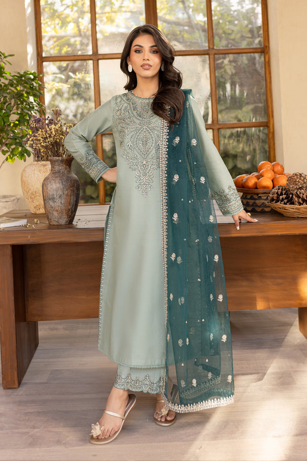 Sea Sand 3Pc - Embroidered Khaddar Dress