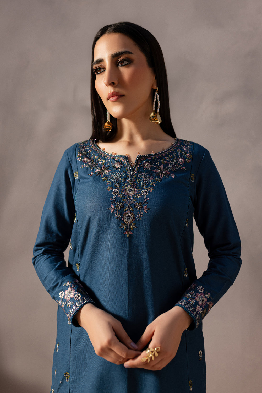 Nehar 2Pc - Embroidered Khaddar Dress - BATIK