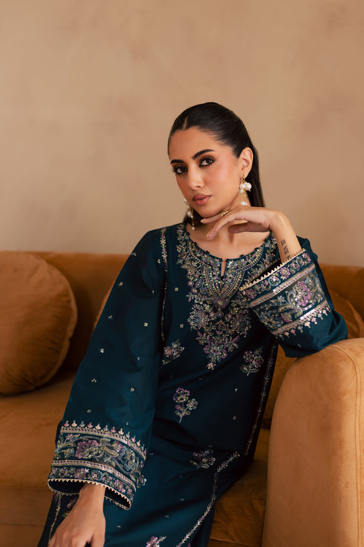 Pine 2Pc - Embroidered Solid Dress - BATIK