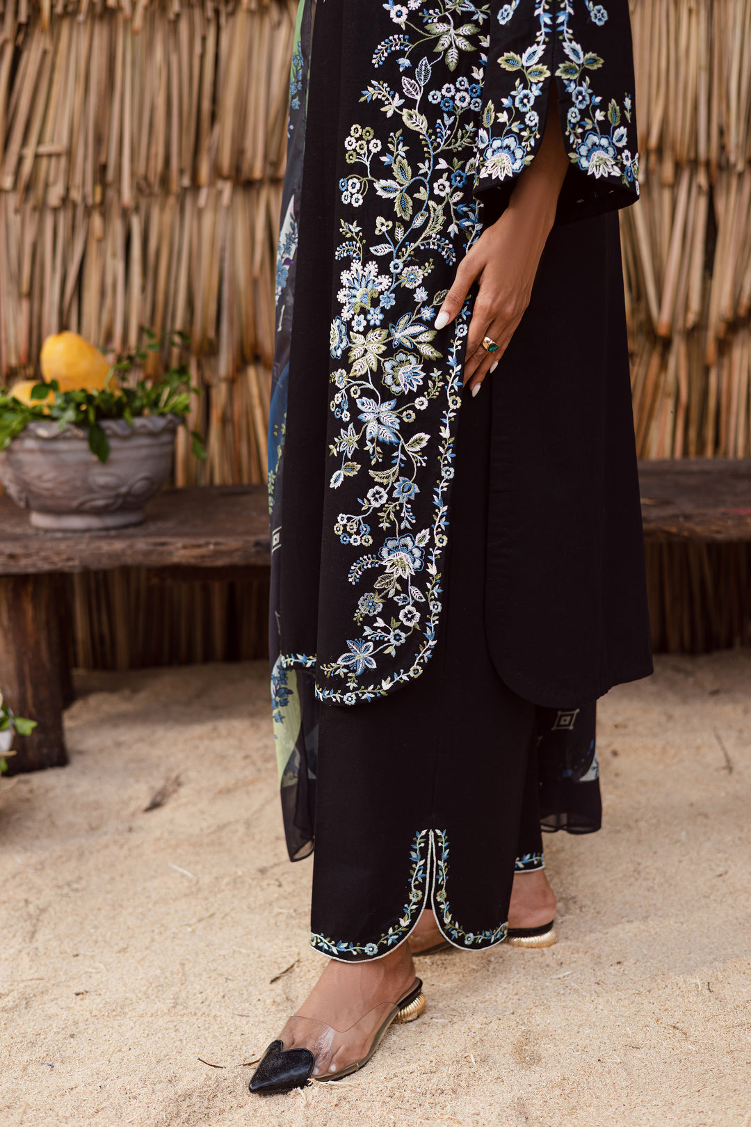 Crimora 3Pc - Embroidered Khaddar Dress