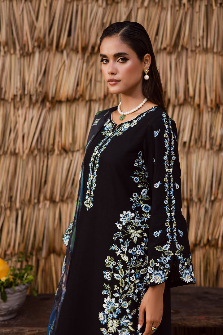 Crimora 3Pc - Embroidered Khaddar Dress