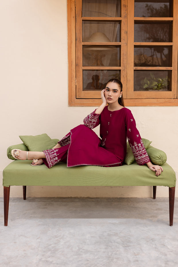 Ela 2Pc - Embroidered Khaddar Dress - BATIK