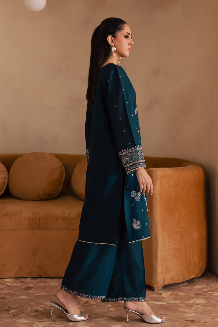 Pine 2Pc - Embroidered Solid Dress - BATIK