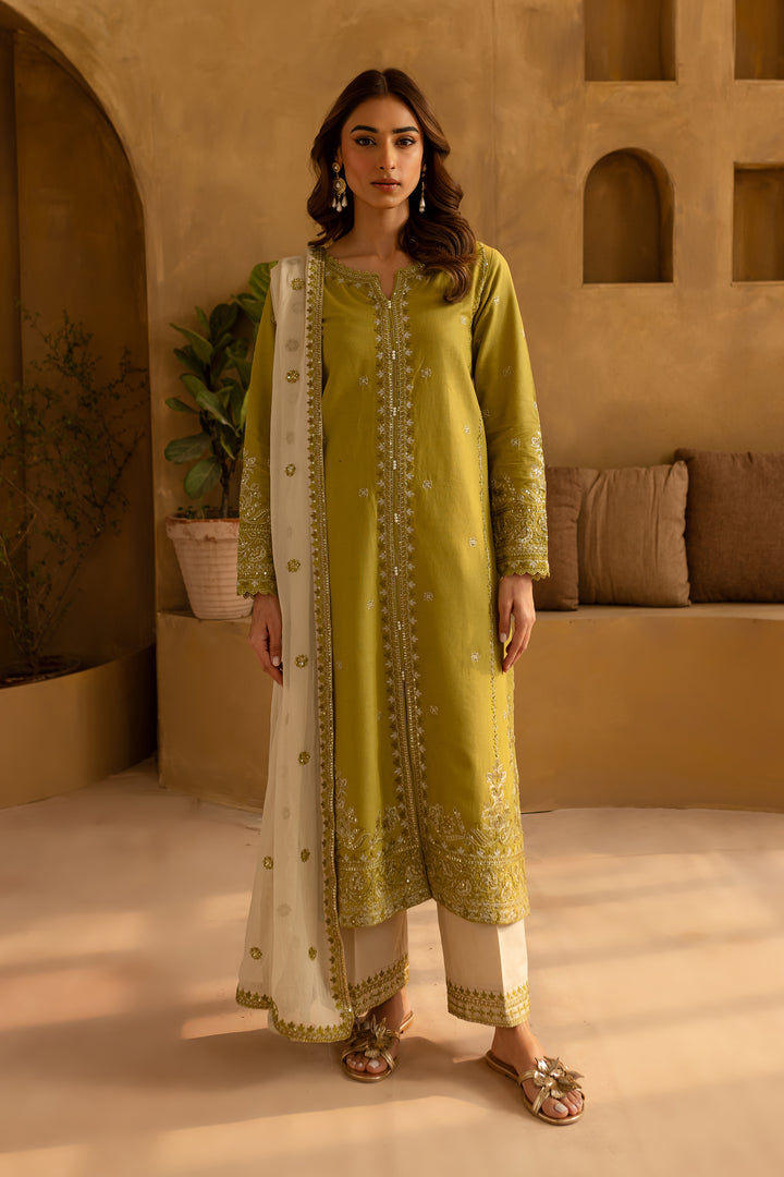 Rashaan 3Pc- Embroidered Khaddar Dress - BATIK