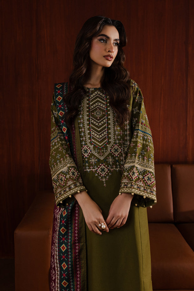 Fern Fall 3Pc - Embroidered Khaddar Dress