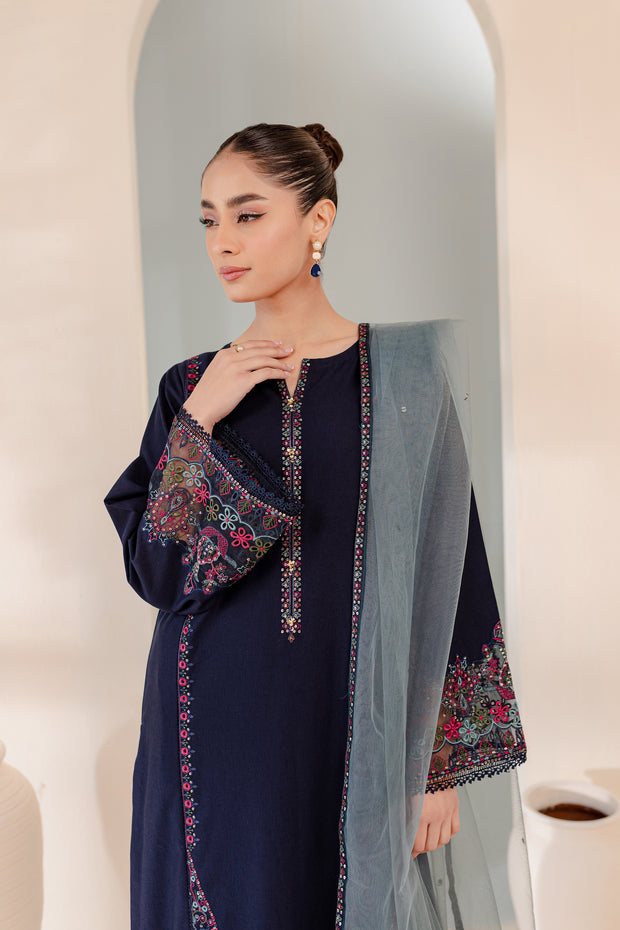 Couture 3Pc - Embroidered Karandi Dress - BATIK