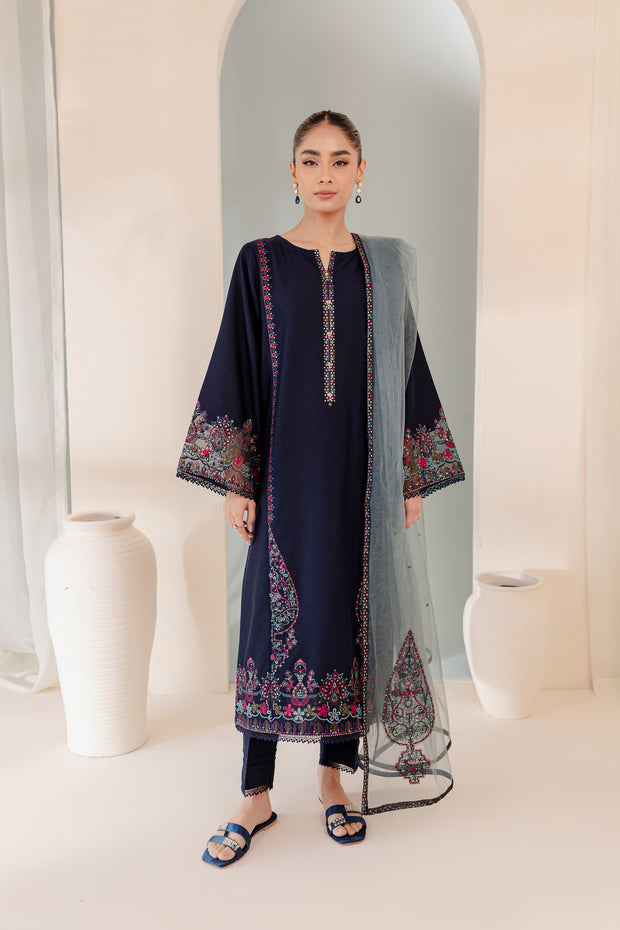 Couture 3Pc - Embroidered Karandi Dress - BATIK