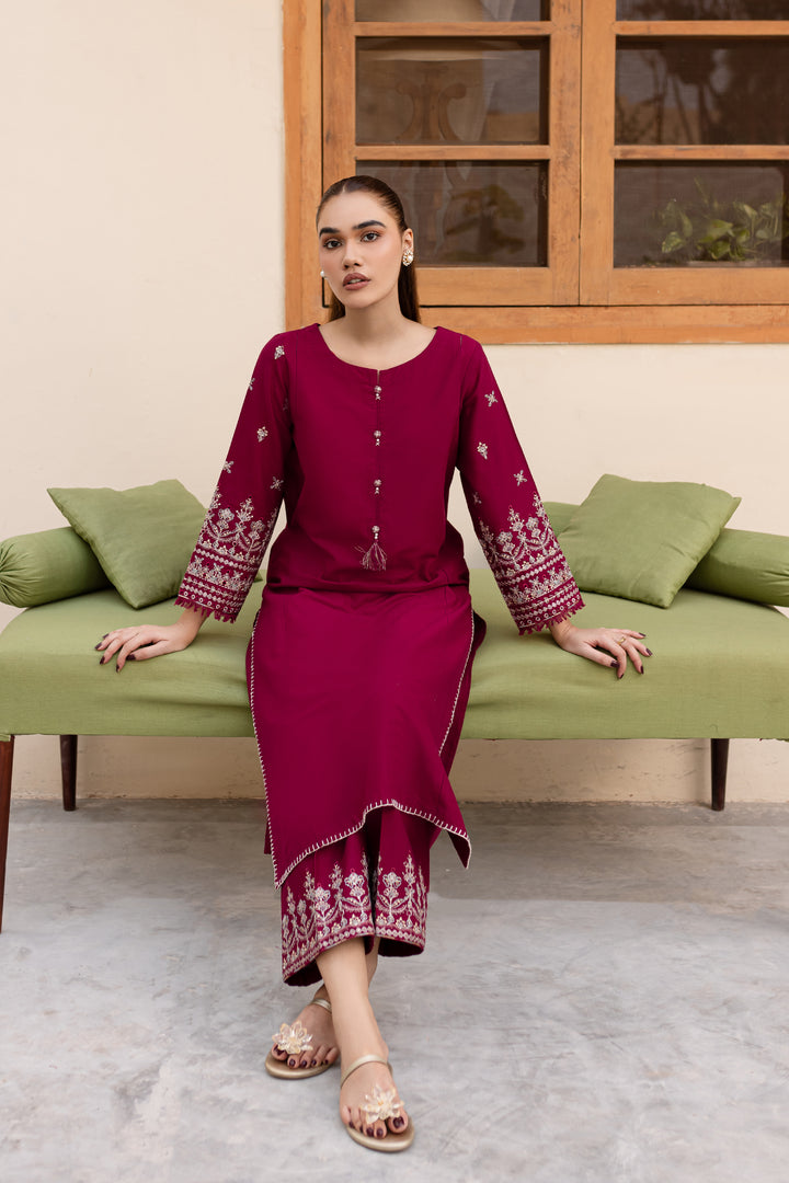 Ela 2Pc - Embroidered Khaddar Dress - BATIK