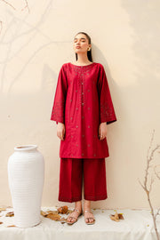 Rue 2Pc - Embroidered Karandi Dress - BATIK