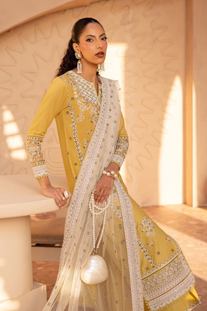 Shamma 3Pc - Embroidered Luxe Pret