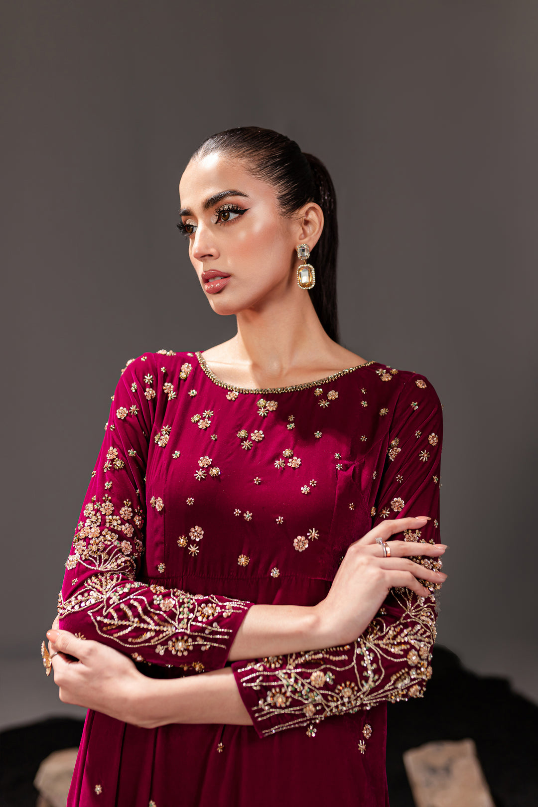 Cicely Berry 2Pc -  Formal Velvet Maxi - BATIK