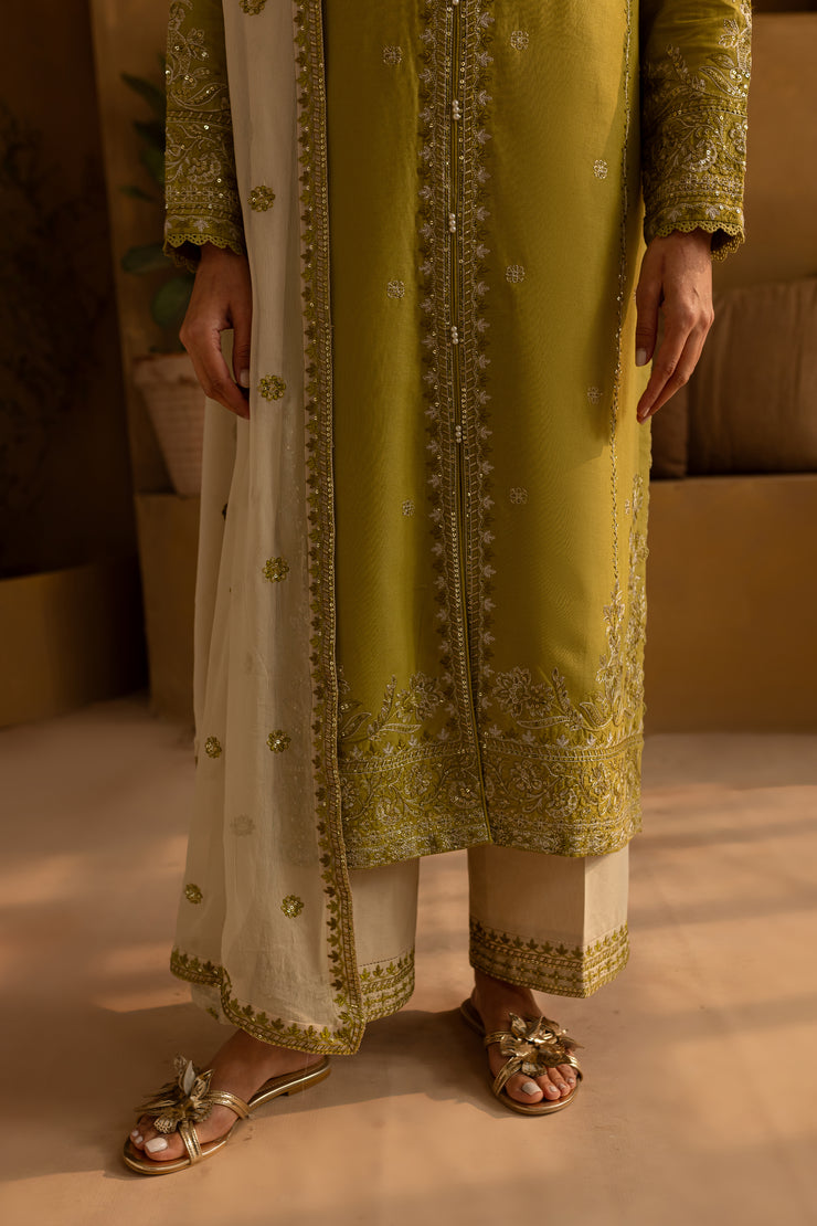 Rashaan 3Pc- Embroidered Khaddar Dress