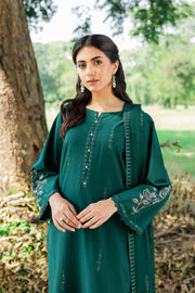 Green Mink 3Pc - Embroidered Cambric Dress - BATIK
