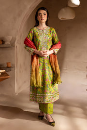 Shein 3Pc - Printed Khaddar Dress