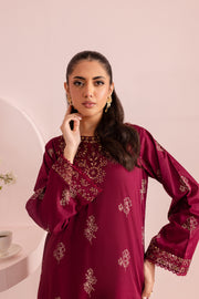 Ruby Red 2Pc - Embroidered Lawn Dress - BATIK