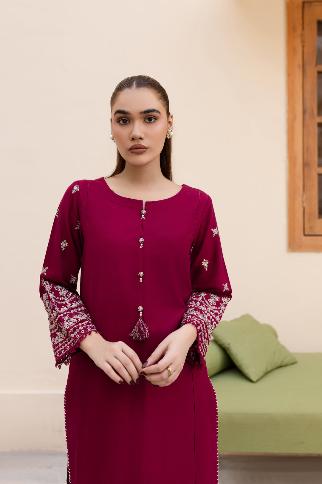 Ela 2Pc - Embroidered Khaddar Dress - BATIK