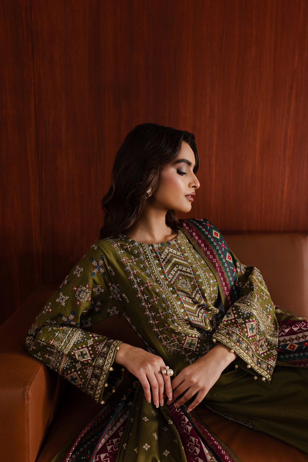 Fern Fall 3Pc - Embroidered Khaddar Dress - BATIK