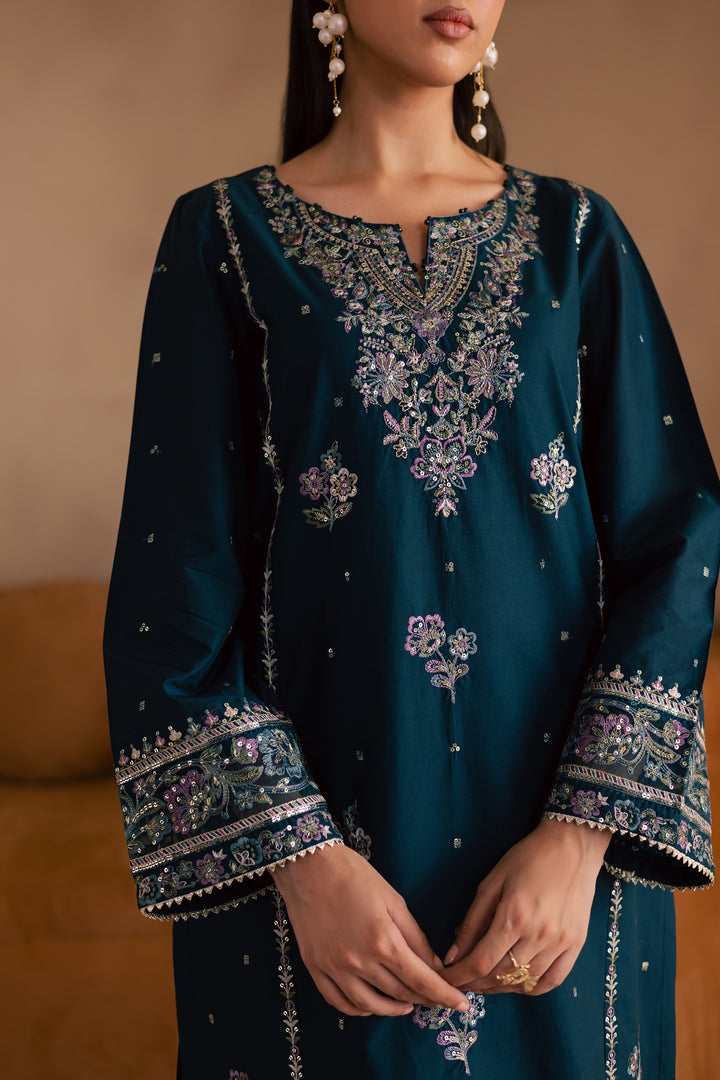 Pine 2Pc - Embroidered Solid Dress - BATIK
