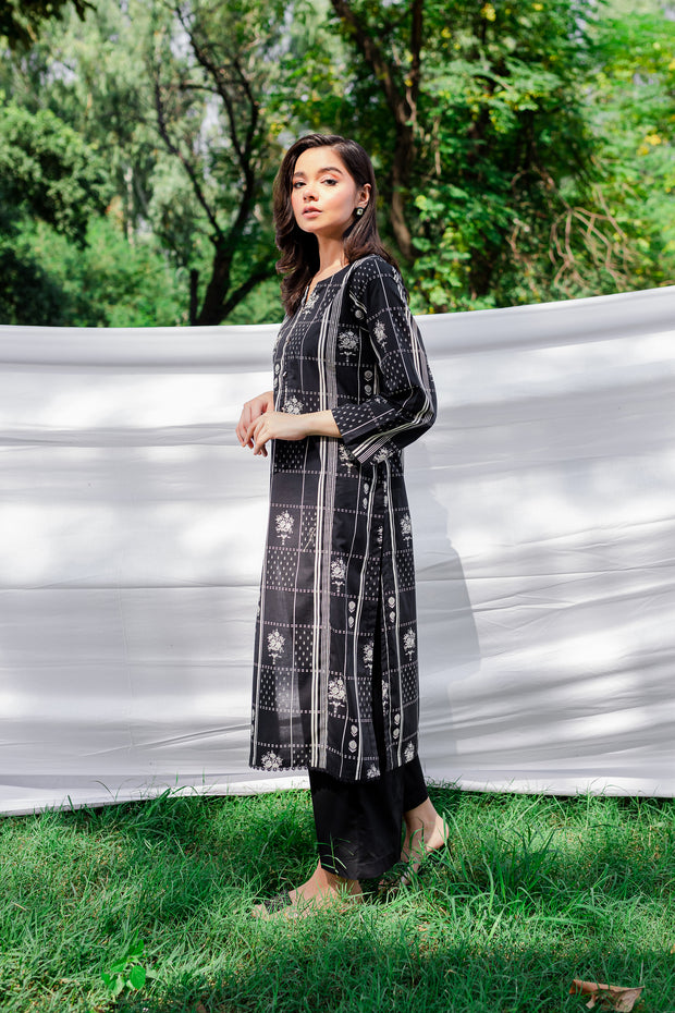 Black Morocco 2Pc - Printed Cambric Dress - BATIK