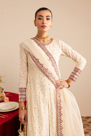 Sufaid 3Pc - Embroidered Luxe Pret