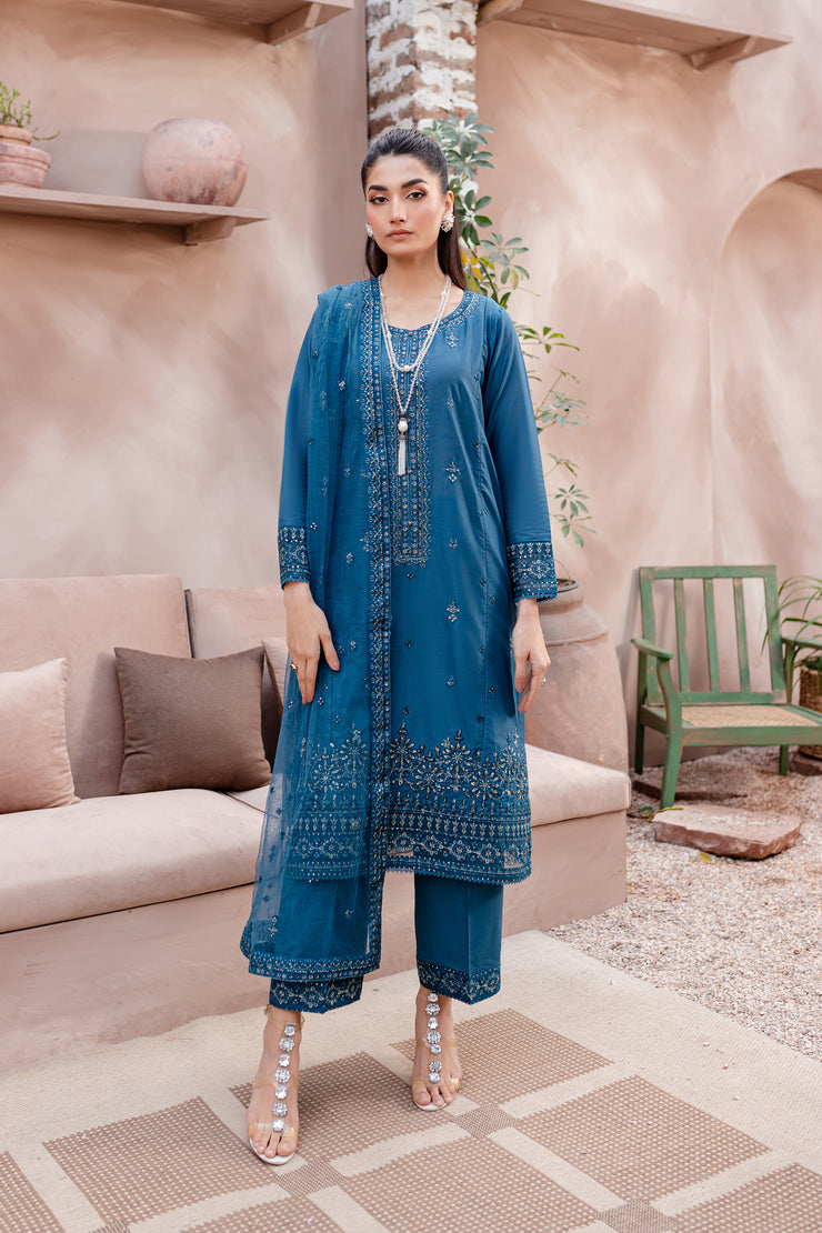 Root 3Pc - Embroidered Lawn Dress - BATIK