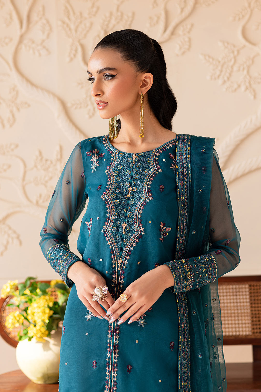 Sanaz 3PC - Embroidered Luxe Pret