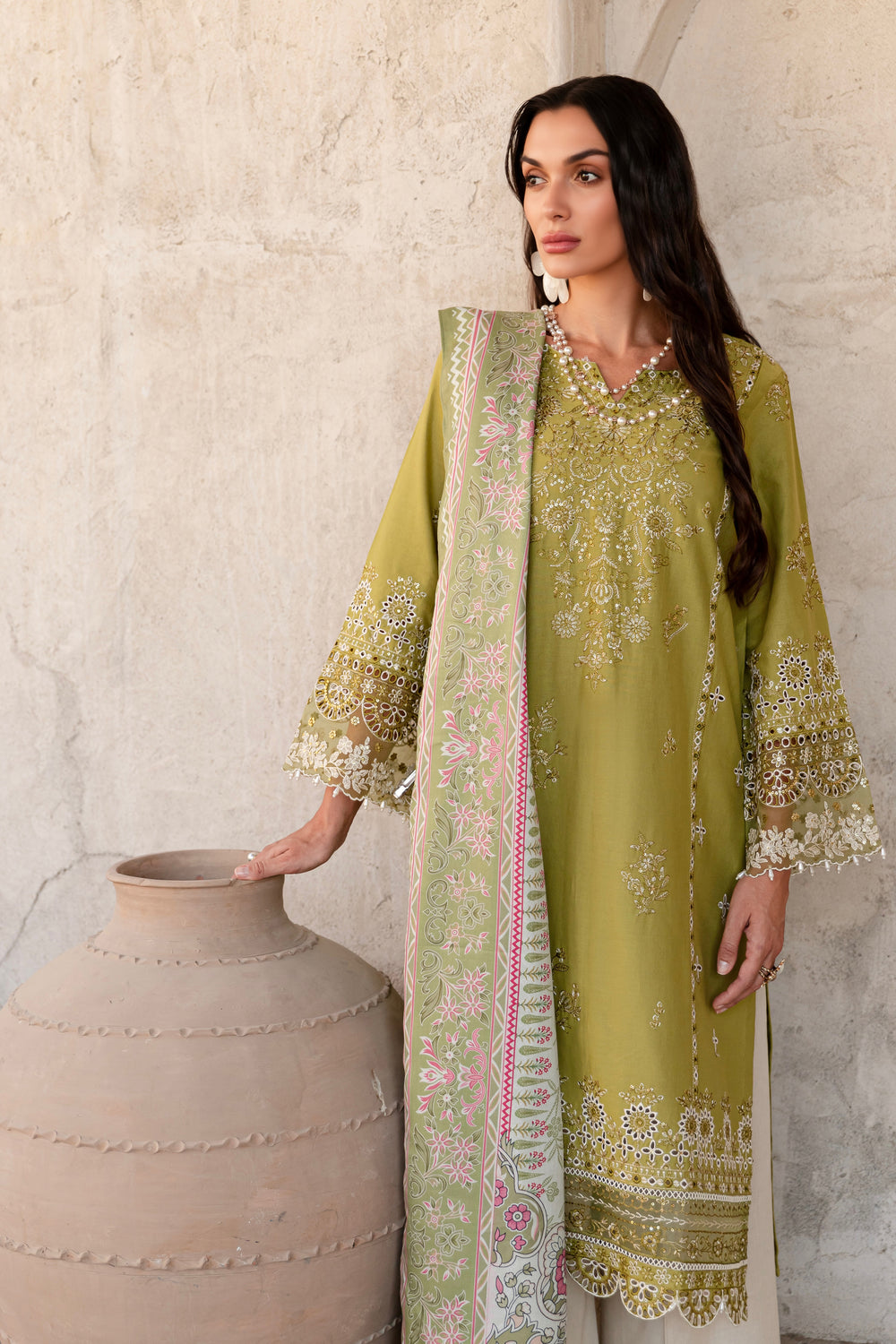 Medisen 3Pc - Embroidered Khaddar Dress - BATIK