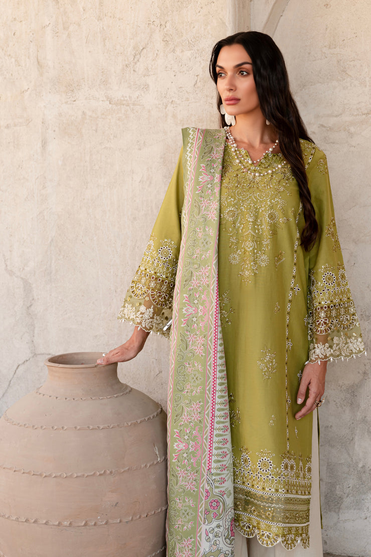 Medisen 3Pc - Embroidered Khaddar Dress