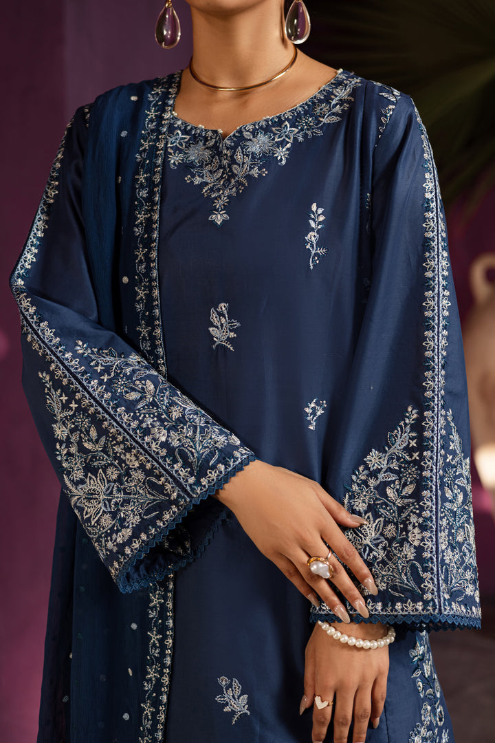 Twinkle Haze 3Pc - Embroidered Solid Dress - BATIK