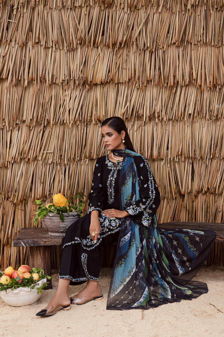 Crimora 3Pc - Embroidered Khaddar Dress