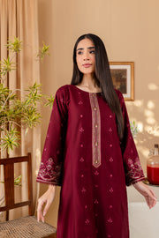 Rust 2Pc - Embroidered Karandi Dress - BATIK
