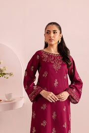 Ruby Red 2Pc - Embroidered Lawn Dress - BATIK