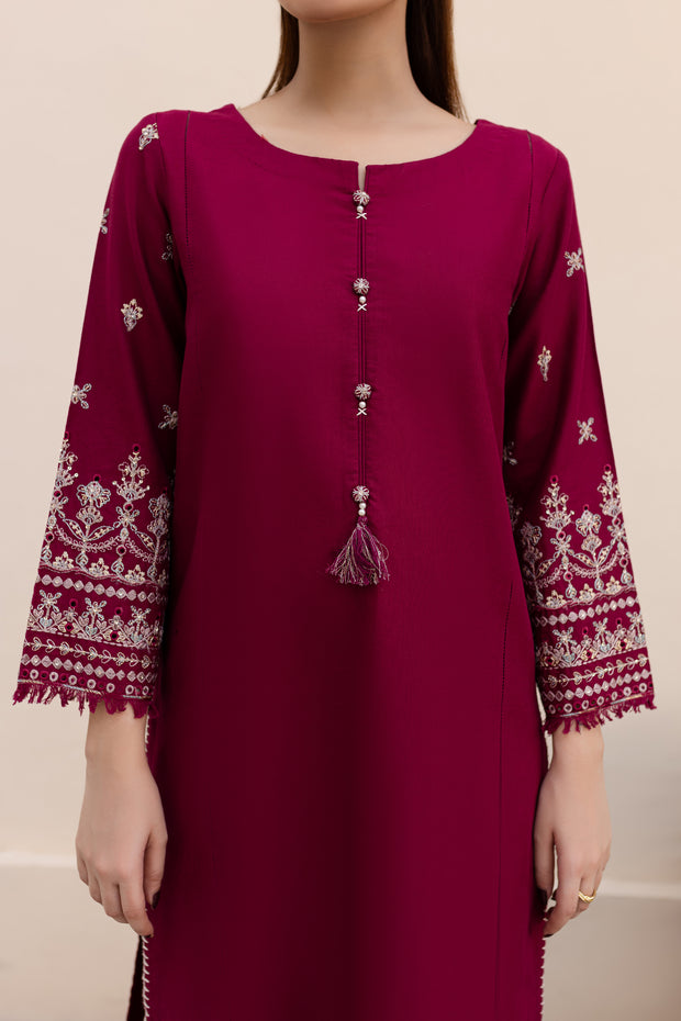 Ela 2Pc - Embroidered Khaddar Dress - BATIK