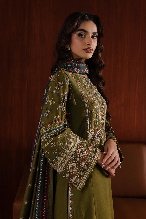 Fern Fall 3Pc - Embroidered Khaddar Dress