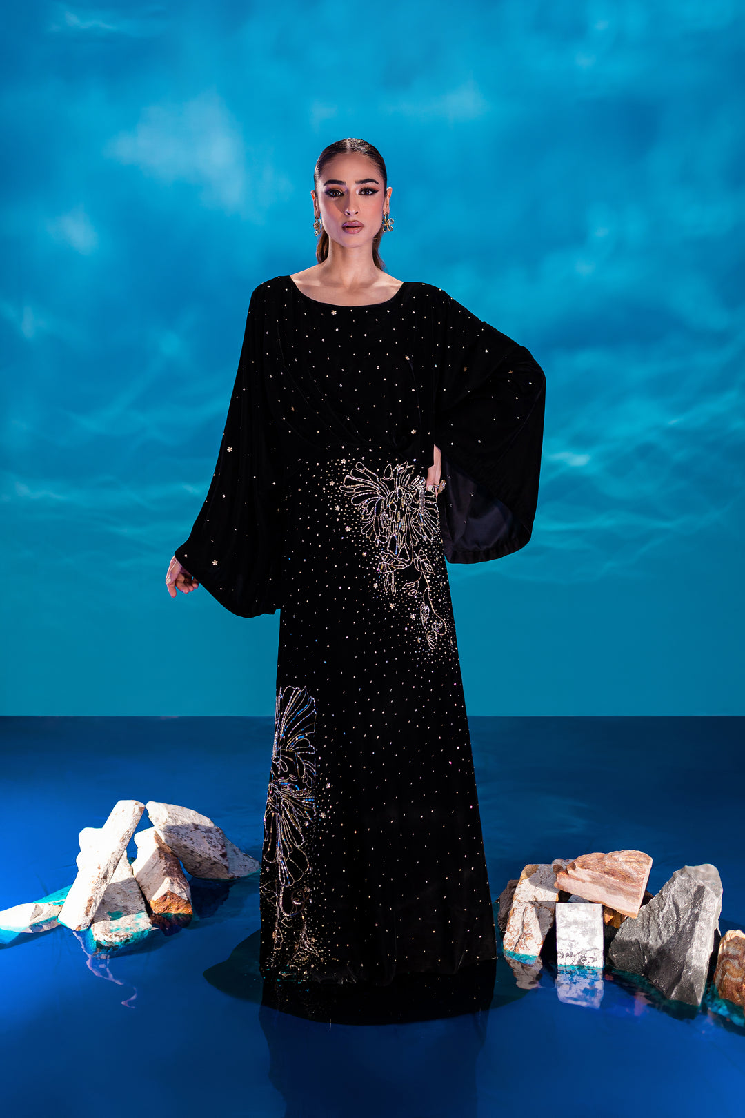 Cosmic Black 1Pc - Formal Velvet Maxi - BATIK