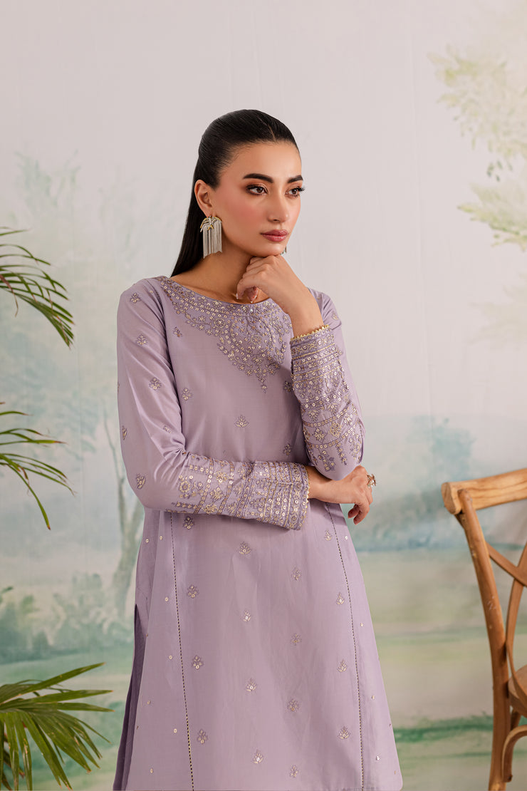 Lilac Rose 2Pc - Embroidered Lawn Dress - BATIK