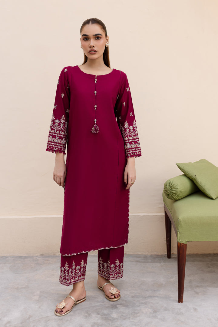 Ela 2Pc - Embroidered Khaddar Dress - BATIK